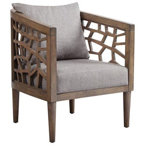 Weaved Wood Accent Chair in Light Gray - HER Home Design Boutique